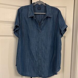 I.Jill Casual Blue Denim Tunic Tencel Shirt